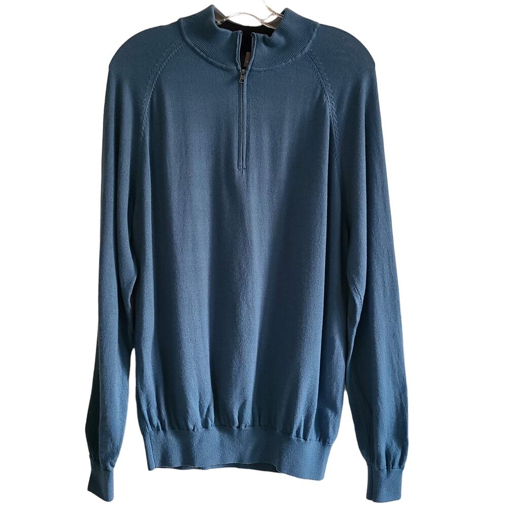 PING Sensorwarm 100%‎ Merino Wool Zip Front Henley Long Sleeve Sweater Medium